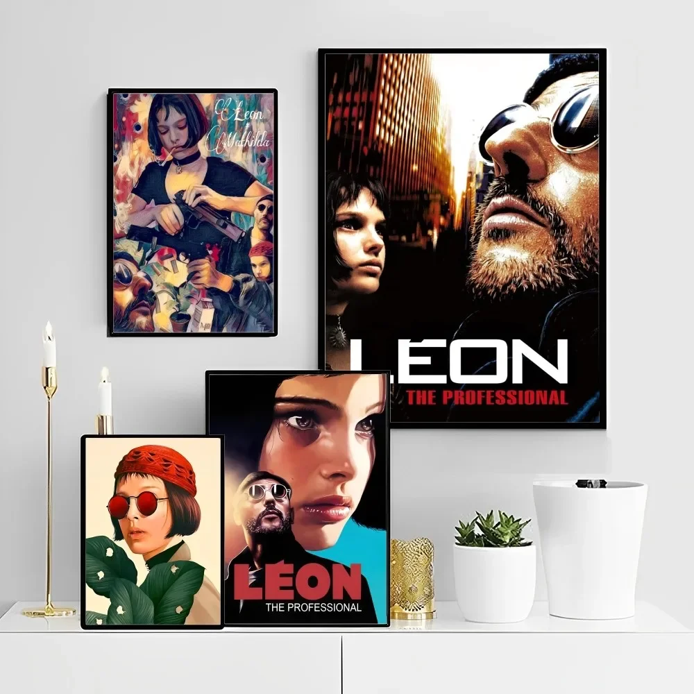 

Leon The Professional Poster Self-adhesive Art Poster Retro Kraft Paper Sticker DIY Room Bar Cafe Vintage Decorative