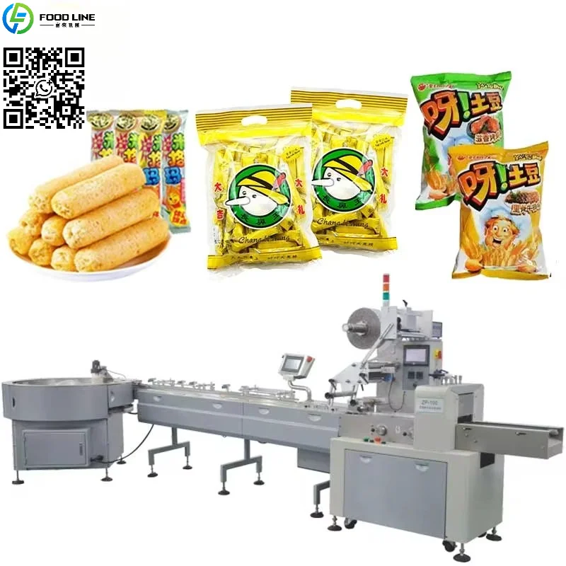 Máquina Empacadora de Dulces de Cacahuete Personalizada, Tipo Almohada, para Barras de Cereal, Barras de Arroz y Chocolate