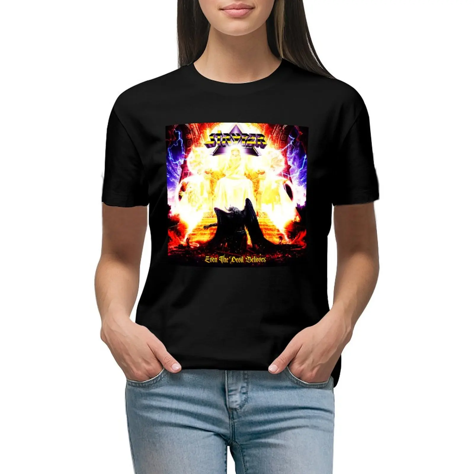 

stryper logo wallpaper christian rock band 90art T-shirt summer tops vintage clothes tshirts for Women