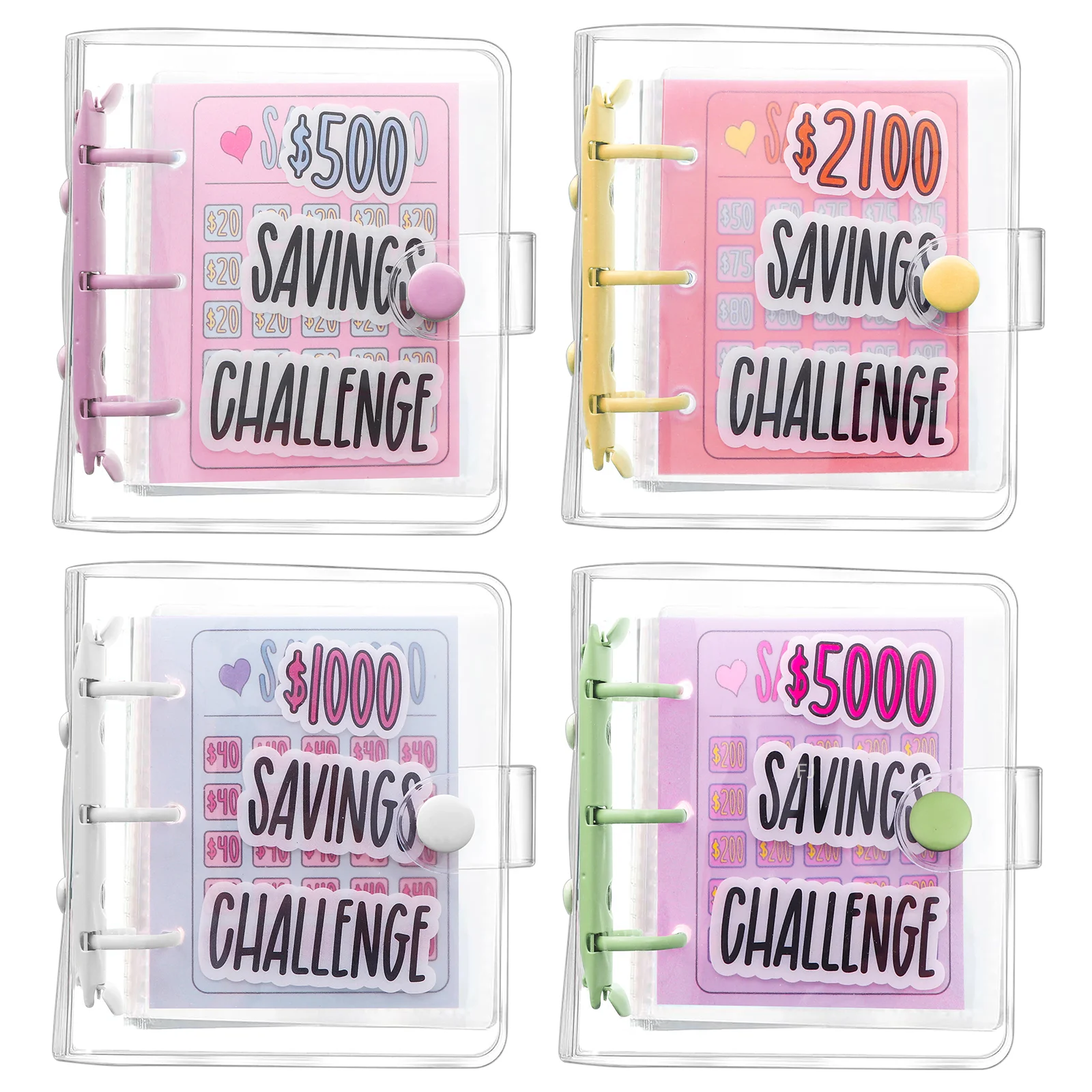 

[YU] Конверт для экономии денег, книга-переплет для экономии долларов, экономия $500 $1000 $ 2100 $ 5000 многоразовых использования с портативными наклейками для