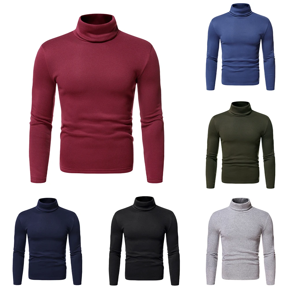 Mens Shirt Mens Tops Pullover Regular Slim Fit T-Shirt Tops Turtleneck Undershirt Warm Casual Daily Comfortable