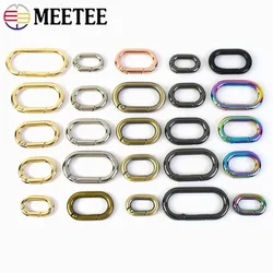 5/10Pcs Meetee 13-40mm Spring Metal Buckle Oval O Ring Clip for Bag Keychain Clasp Dog Collar Connector Hook DIY Accessories