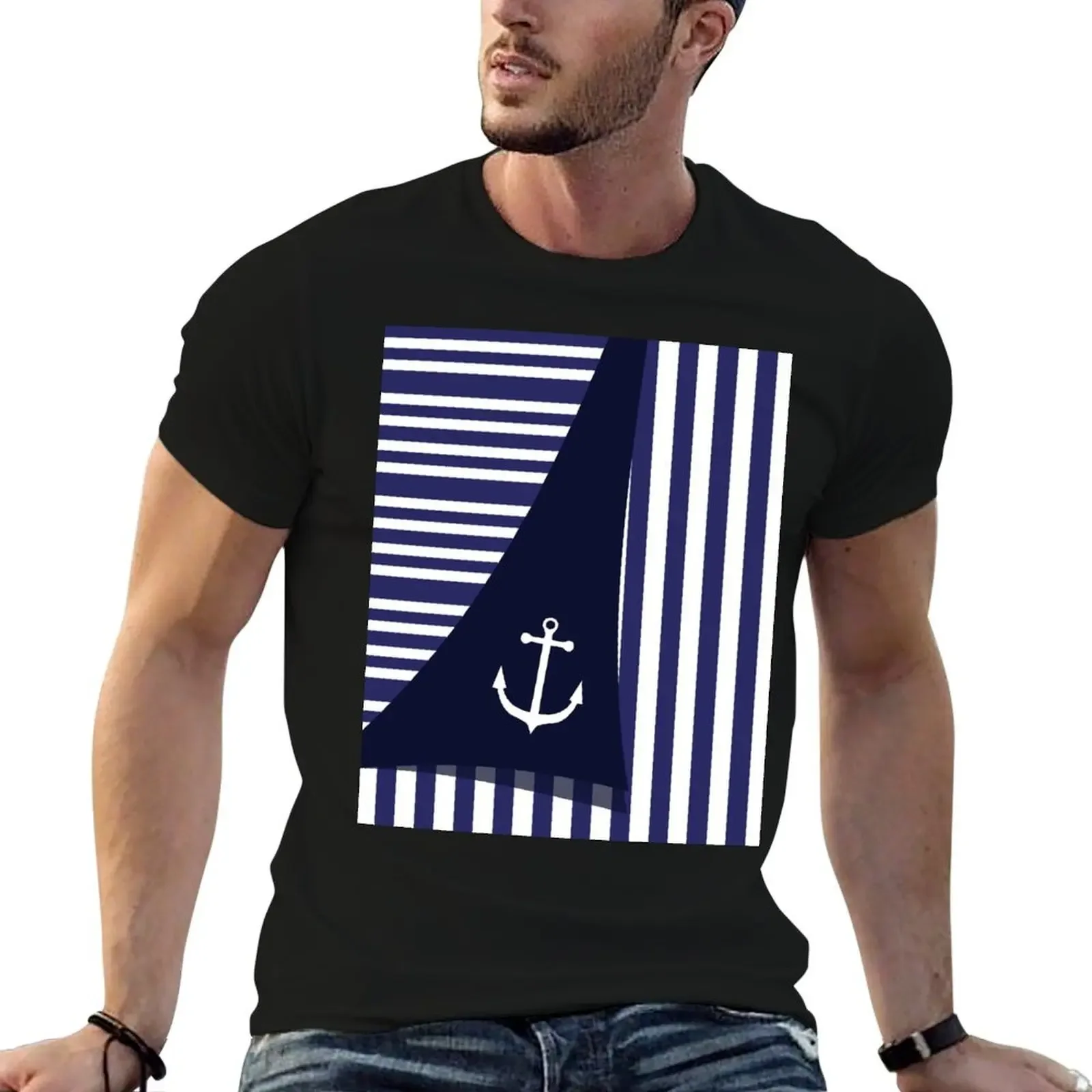 

Sailor Stripes With Anchor T-Shirt affliction shirts designer shirts baggy shirts graphic tees mens graphic tee