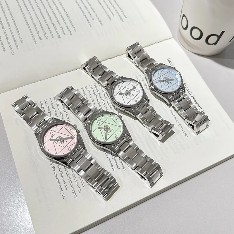 التجارة الخارجية الهندسية حزام الصلب ساعة كوارتز طالب ساعة الموضة تصميم الشعور ساعة تروس بسيطة للنساء #4