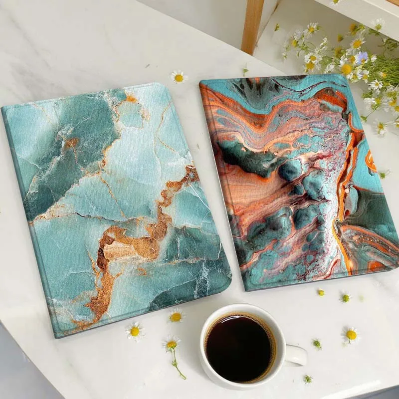 

Turquoise Marble Vein Pattern Gift Tablet Case For Huawei Honor MatePad MediaPad Air 5 6 7 11 V6 V7 V8 V9 X9 X8 T10 T10s C5e T5