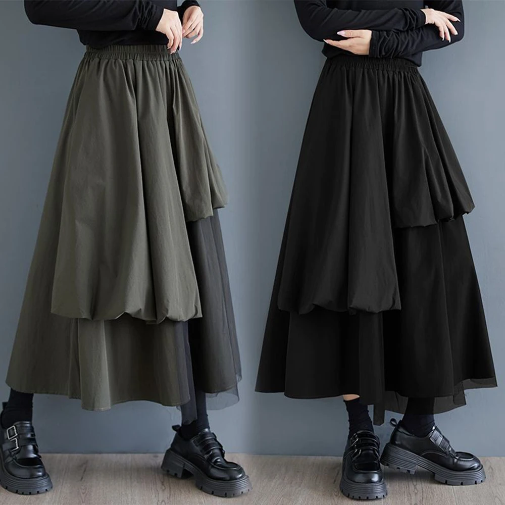 XS-5XL Summer New Men's Irregular Skirt Pants Unisex American Retro Fashion Trend High Street Loose Breathable Men's Bottoms
