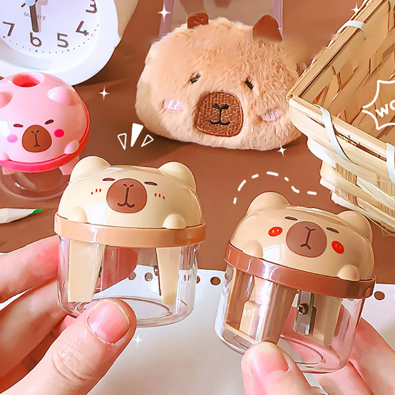 Cartoon Cute Capybara Pencil Sharpener Portable Mini Manual Pencil Sharpener Office School Supplies Student Stationery Gifts