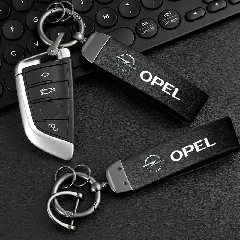 Leather Car Styling Logo Keychain Metal Key Chain Ring For Opel Hyundai Volkswagen Suzuki Kia Chevrolet Seat MINI Renault Volvo