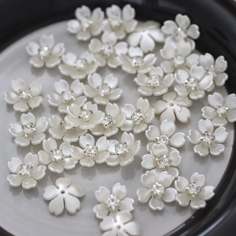 Flower Shape Pearl rhinestone Accessories DIY Jewelry Glue on Rhinestone Applique Sew on Rhinestones