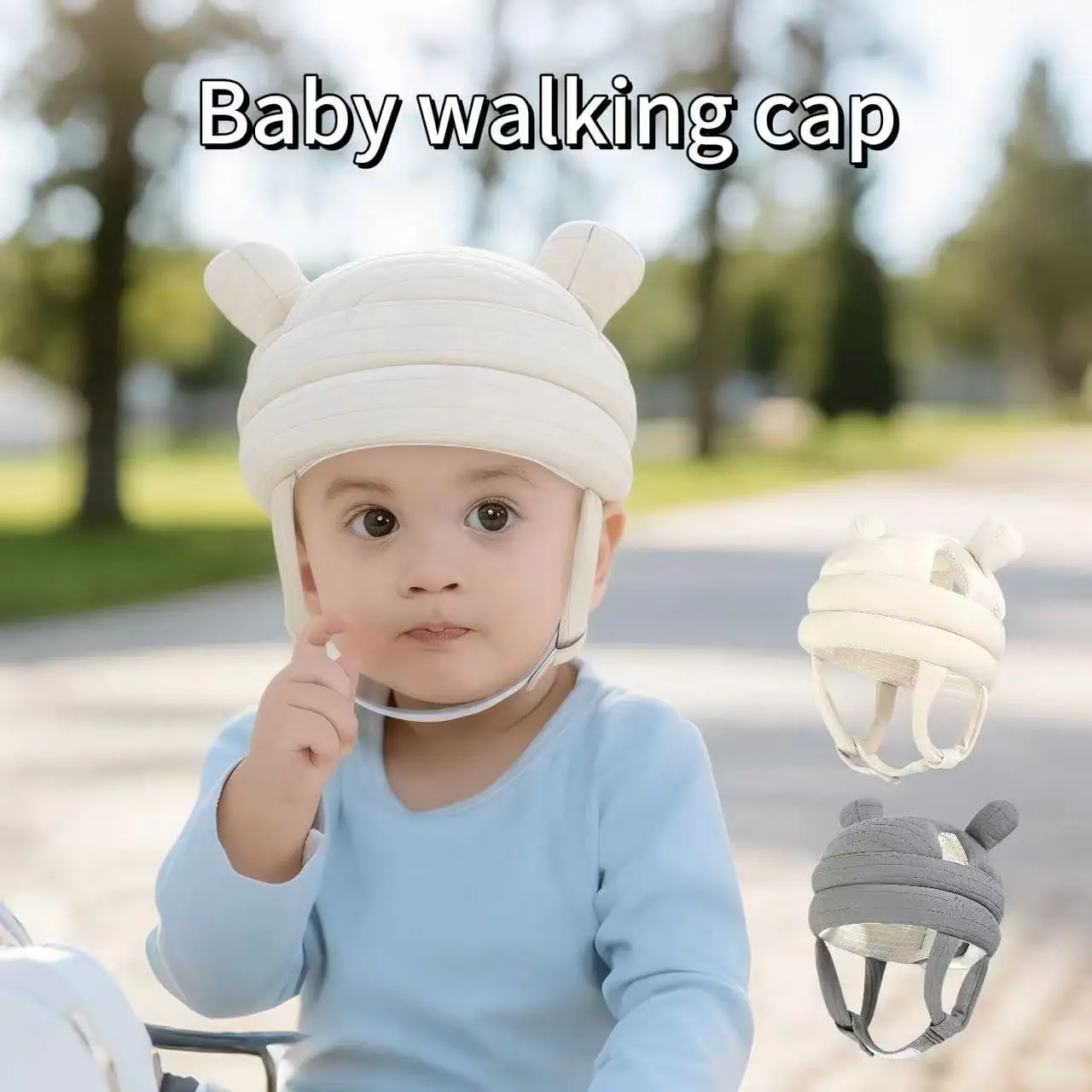 

1 Piece, Bear Ear Baby Walking Anti-Fall Cap, Adjustable Baby Crawling and Walking Anti-Collision Helmet, Suitable for Head Protection for Babies Learning to Walk from 6-24 Months