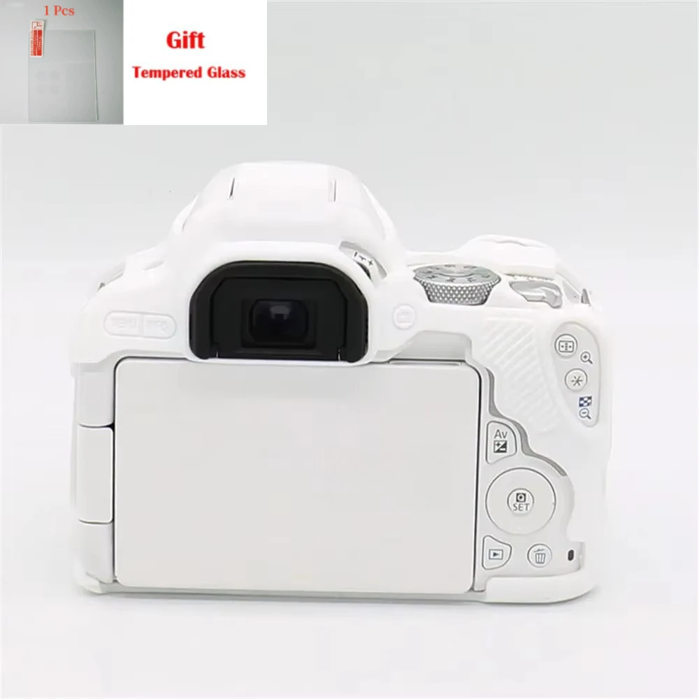 Protective case For Canon EOS 200D 200DII 250D Soft Silicone Armor Body Case Camera Rubber Cover Skin + 1PCS Free Tempered Film