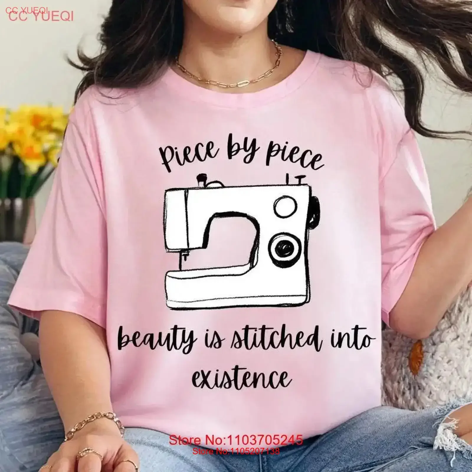

Funny Sewing T Shirt Touch My Machine Vintage Quilter Sewer Sewciopath Sayings vintage Washed graphic Versatile streetwear