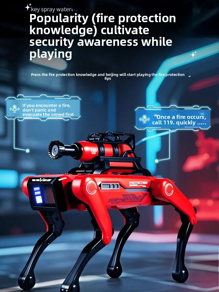 リモコン AI 消防ロボット犬 水スプレーでプログラム可能 新年ギフト ハロウィンギフト 誕生日プレゼント