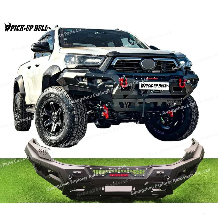 

Front Bumper Bar Auto Body Systems Armando Revo Steel for Hilux REVO ROCCO 2021 Front Bumper Car Bumpers Black Toyota 2020-