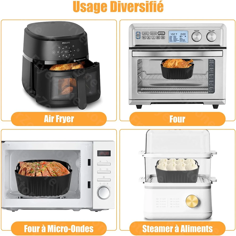 23cm Square Air Fryer Mould for Philips Series 2000 NA230/00 COSORI 5.5L/6L/6.2L Reusable Airfryer Accessories