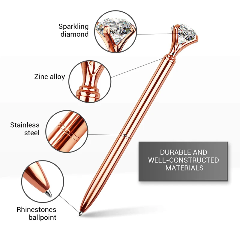 다이아몬드 볼펜, 크리스털 메탈 펜, 블랙 잉크 샤이니 펜, 탑 다이아몬드 샤이니 펜, 12 개