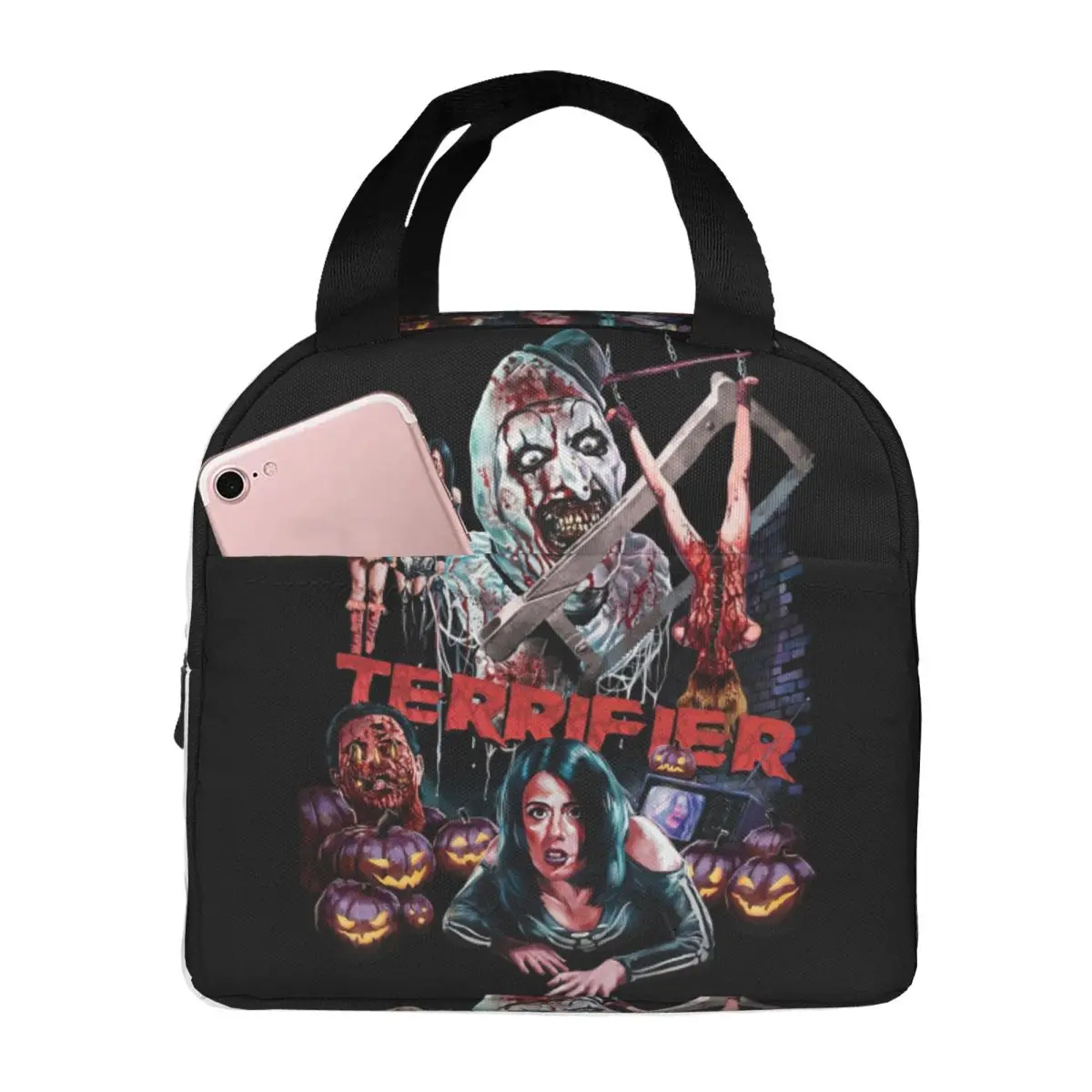 Terrifiers Halloween Horror Movie Lunch Bag Women Cooler Thermal Insulated Lunch Boxes for School