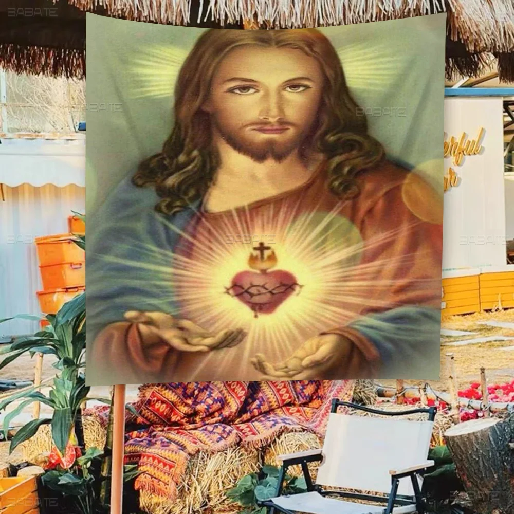 Classical Christian Jesus Christ God Retro Flags Multiple Choice Living Studio Booth Interior Decoration Banner