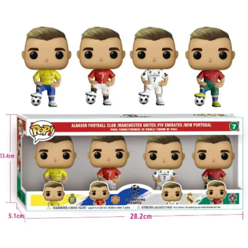 NEW 4Pcs op Cristiano Ronaldo4 inch #7Manchester United Vinly Figure decoration table football star decoration kids gifts