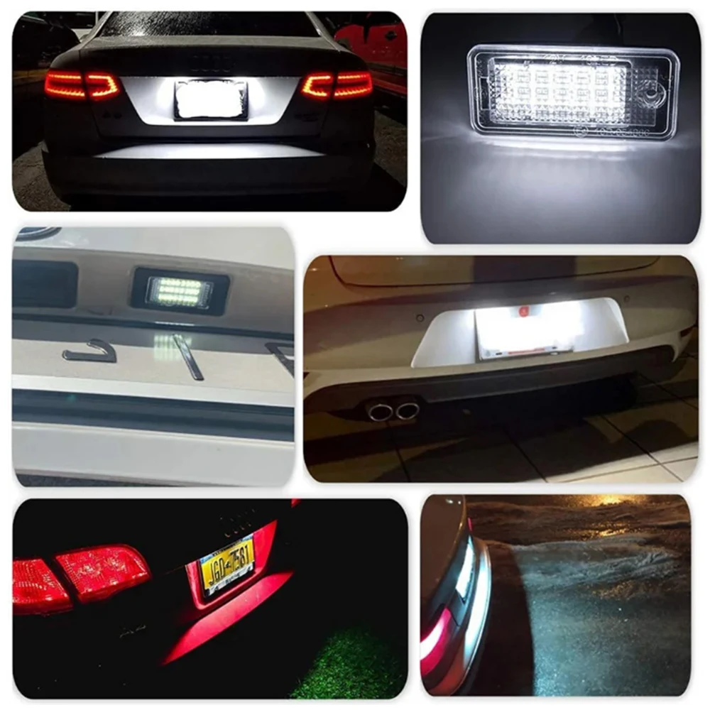 Car LED License Number Plate Light Lamp White for Audi A3 S3 8P A4 B6 B7 A5 A6 4F Q7 A8 S8 C6 Auto license plate light LED Bulbs