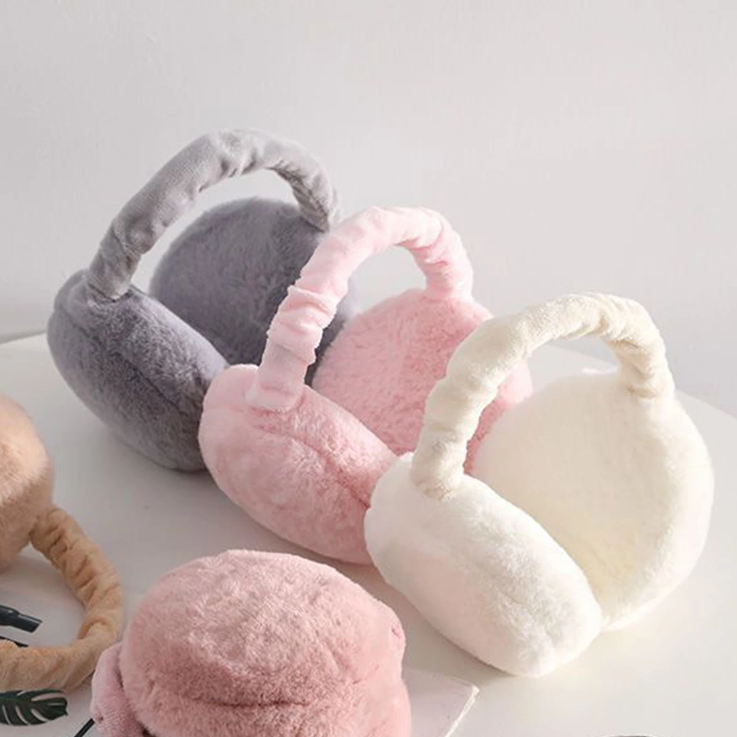 Fashion Foldable Ear Muffs Earflap Earmuffs Autumn Winter Earmuffs Women Men Ear Warmer Plush Solid Color Adjustable