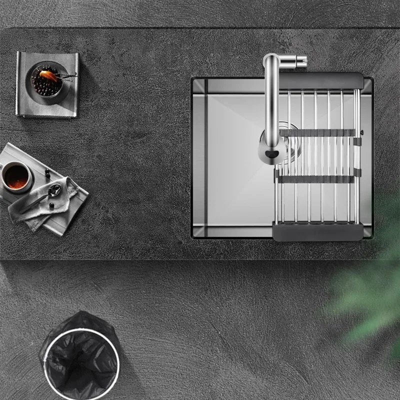 فتحة واحدة الفولاذ المقاوم للصدأ أحواض المطبخ المنزل بار حوض غسيل صغير حوض غسيل يدوي تحت حوض اكسسوارات المطبخ P #4