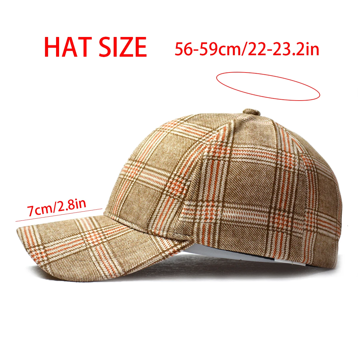 Plaid Print Baseball Cap Soft Adjustable Dad Hat Outdoor Sport Hat Cap for Men Women Vintage Sun Cap for Everyday