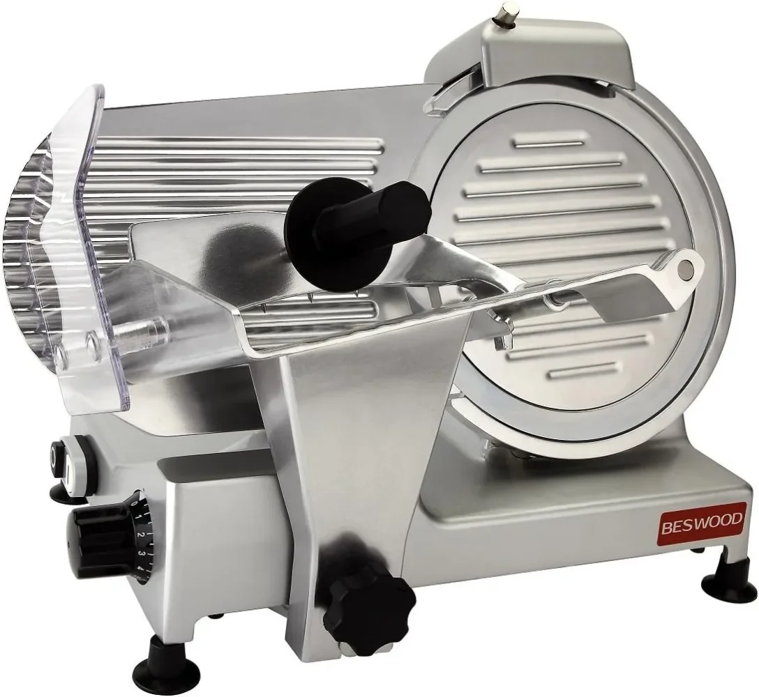 

BESWOOD 10" Premium Chromium-plated Steel Blade Electric Deli Meat Cheese Food Slicer