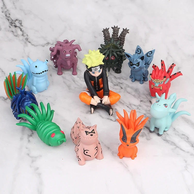 11pcs Narutos Q Version Cartoon Figure Childhood Naruto Uzumaki Cute Statue Model Toy Collection Desktop Gifts
