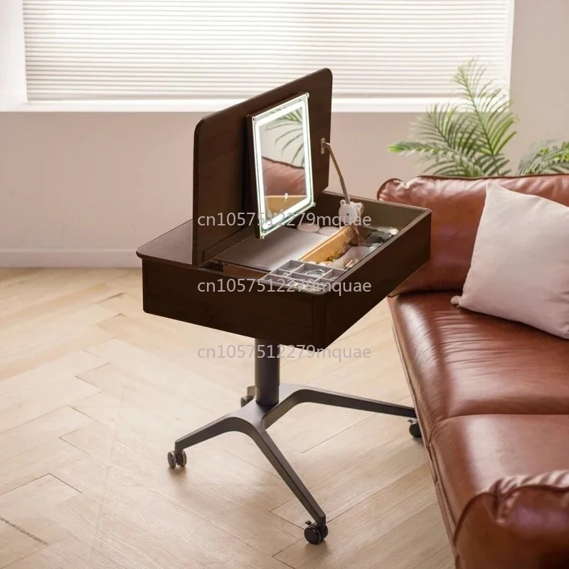 Removable Dressing Table, Bedroom All Solid Wood Small Lifting Dressing Table, New Small Apartment Clamshell Dressing Table