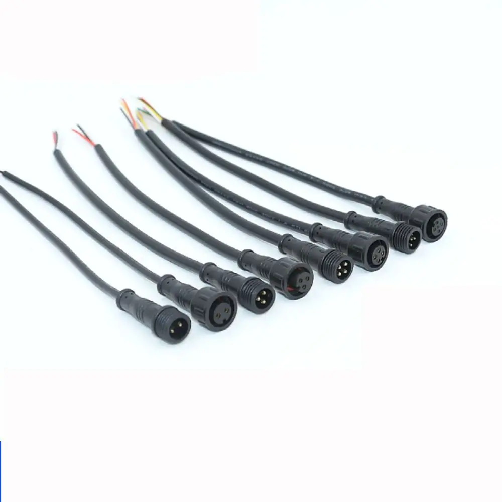 IP67 Male to Female Led Connector 2Pin 3Pin 4Pin 20CM Waterproof Wire Led Connector Black Cable 2Pin 3Pin 4Pin Jack