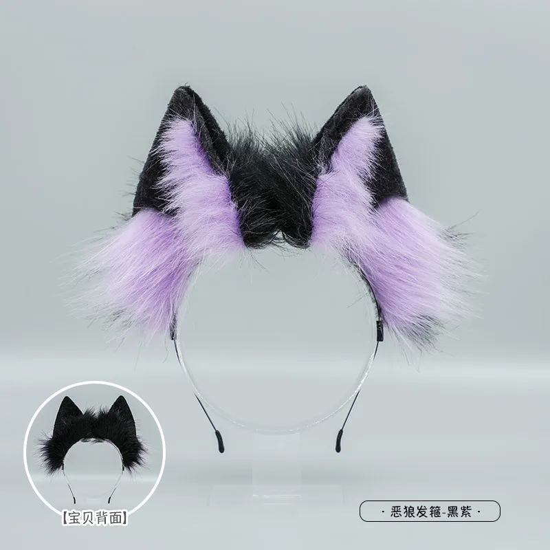 Anime Wolf Ears Headband Kawaii Wolf Ears Headdress Cosplay Accessories JK Girl Halloween Party Cosplay Props Hairpin Headwear