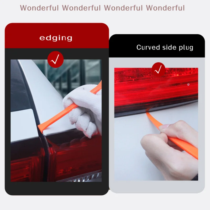 3Pcs Film Cutter Vinyl Car Wrap Tool Micro Stick Squeegee Window Tinting Kit Corner Scraper Curves Slot Tucking Tools