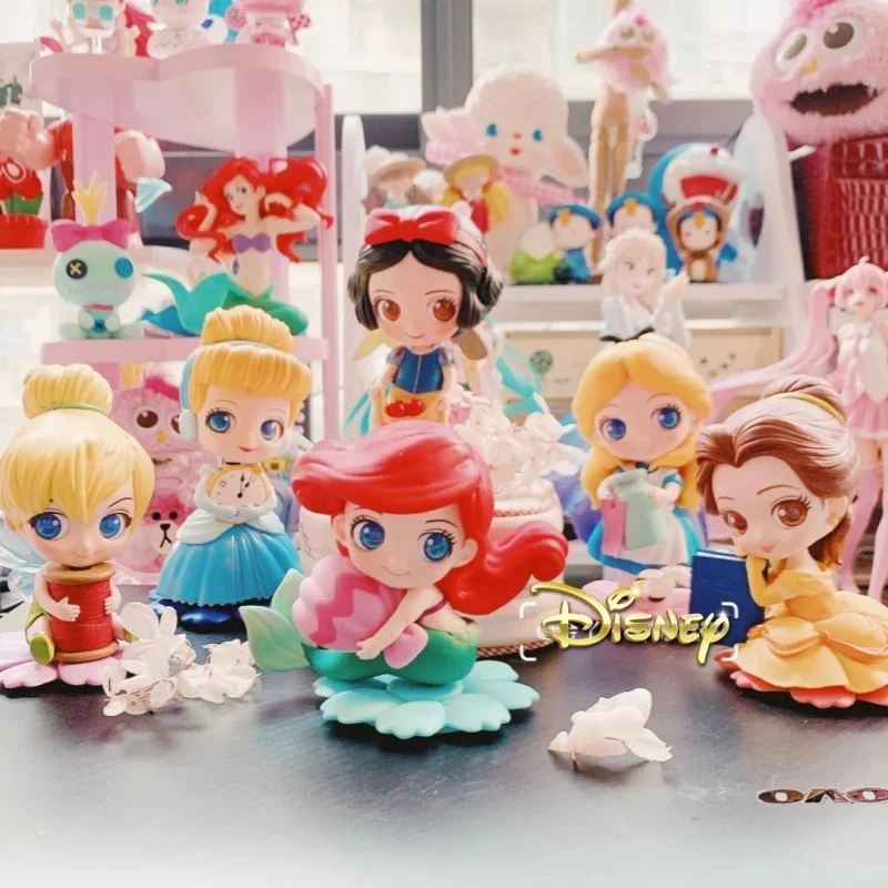 

Bandai Disney Princess Q Posket Sweetiny Mermaid Tinker Bell Cinderella Action Figures Pvc Model Dolls Decor Birthday Party Toys