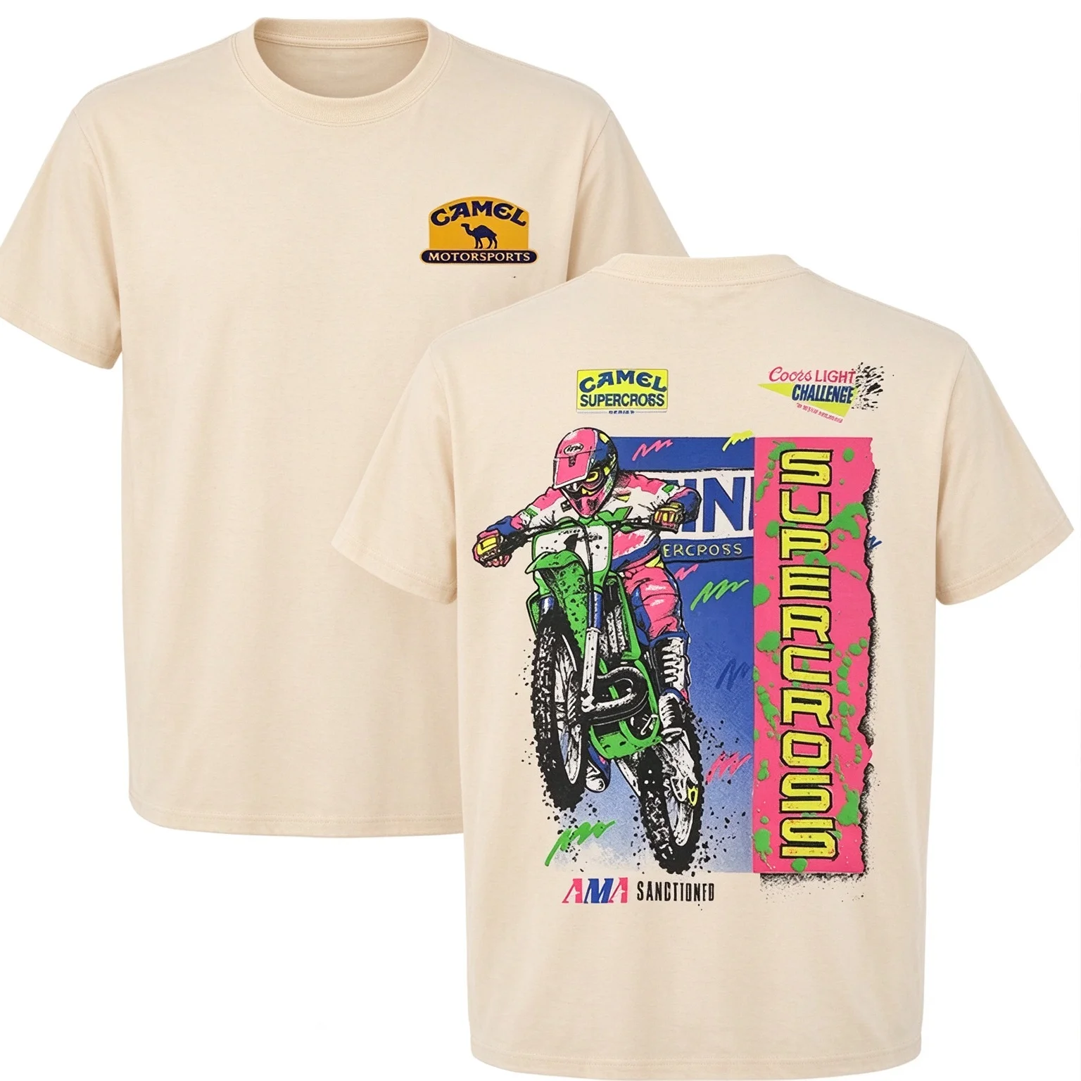 Camel Supercross Printed Men's T-shirt 2026 Summer Men's Women's Luxury Casual Cotton T-shirt Men's T-shirt Street Wear Y2K