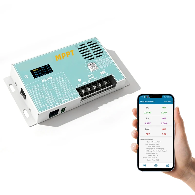 

Premium MPPT Solar Charge Controller ≥99.9% Tracking Efficiency 12V/24V/20A Supports all batteries