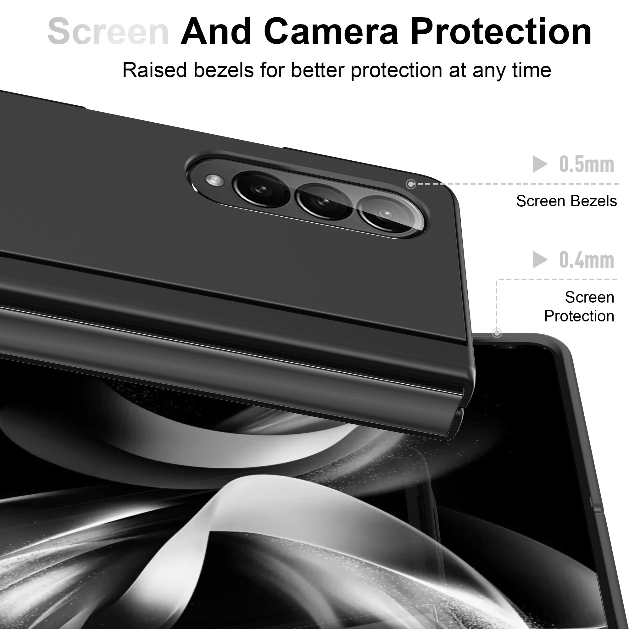 for samsung z fold 3 4 Anti-Slip Hard Phone Cover Folding Case for Samsung Galaxy Z Fold 4 3 5G Fold4 Fold3 Black Cases