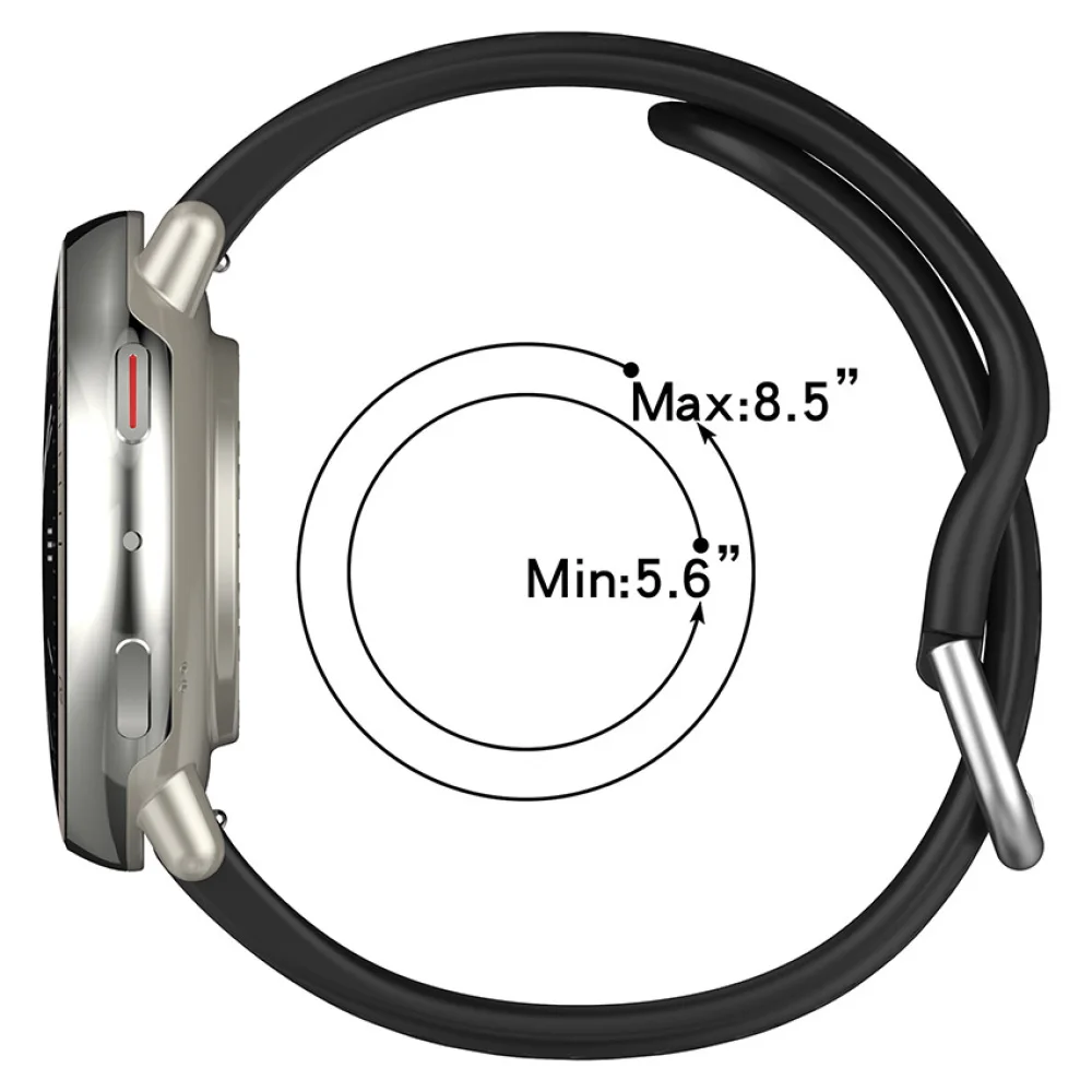 1 قطعة 20 مللي متر سيليكون حزام متعدد حفرة تنفس الرياضة الفرقة 5.6-8.5 "ل Amazfit Active2 A2437/Active2 مربع A2434 اكسسوارات