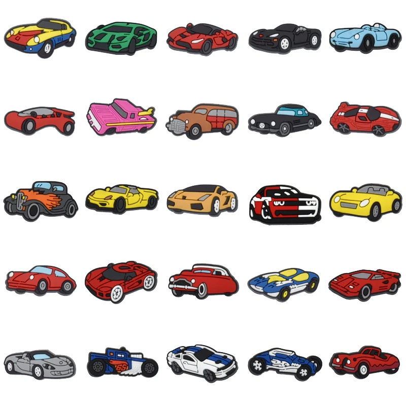 Cars Shoe Charms for Crocs Sandals Kids Clogs Pins Boy Girls Badges Men Jeans Women Decorations Buckle Shoes Accessories