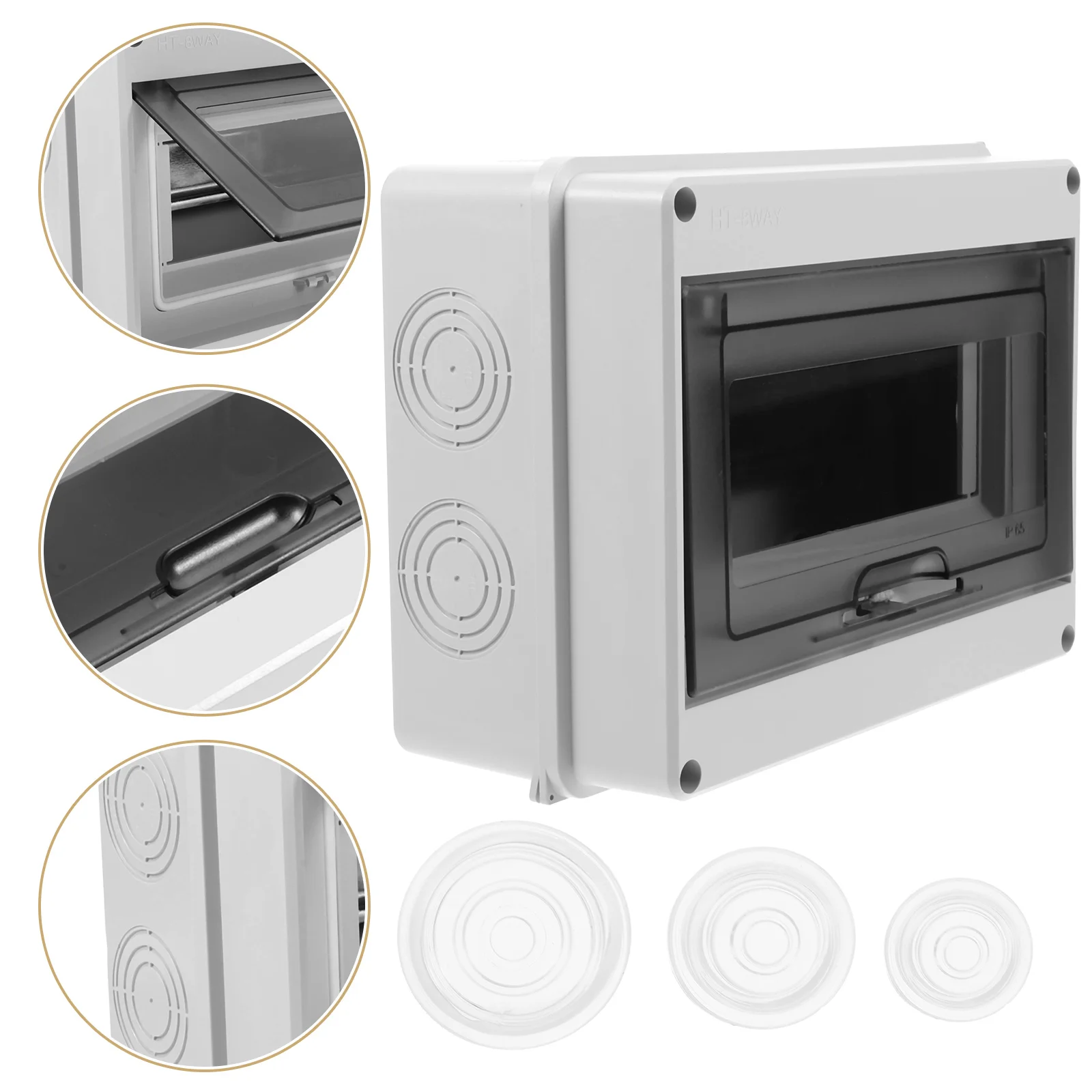 Distribution Box Electrical Boxes Plastic Weather Proof Surface Mounted Weatherproof Light Grey