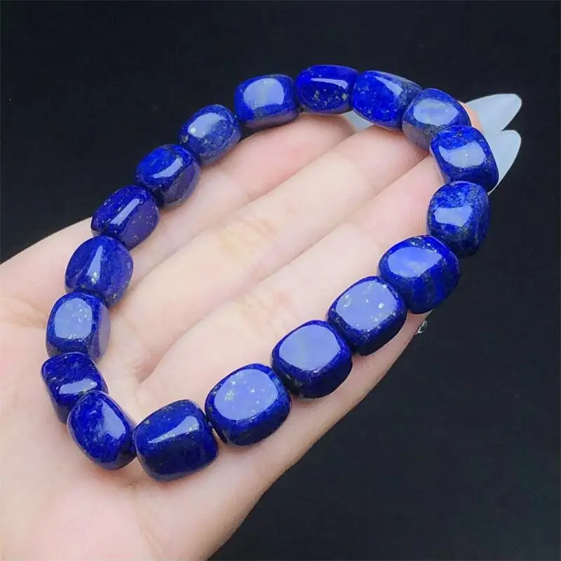 

Natural Lapis Lazuli Freeform Cube Bracelet For Women Fashion Summer Dopamine Charm Jewelry Accessories 1PCS