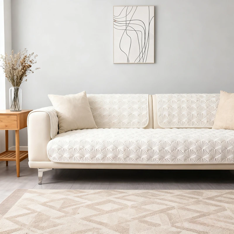

Light Luxury Plush Sofa Covers for Living Room Non-slip Couch Seat Towel Jacquard Soild Color housse de canapé Home Decor 쇼파커버