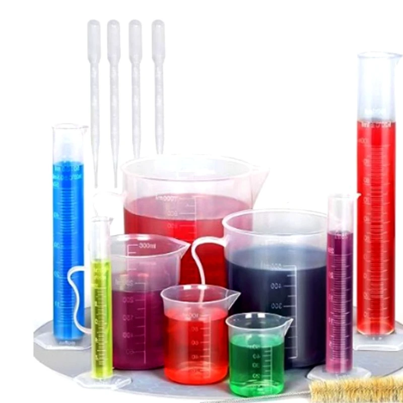 

11Pcs Graduated Cylinders, Beakers and Pipettes Set Science Lab Set