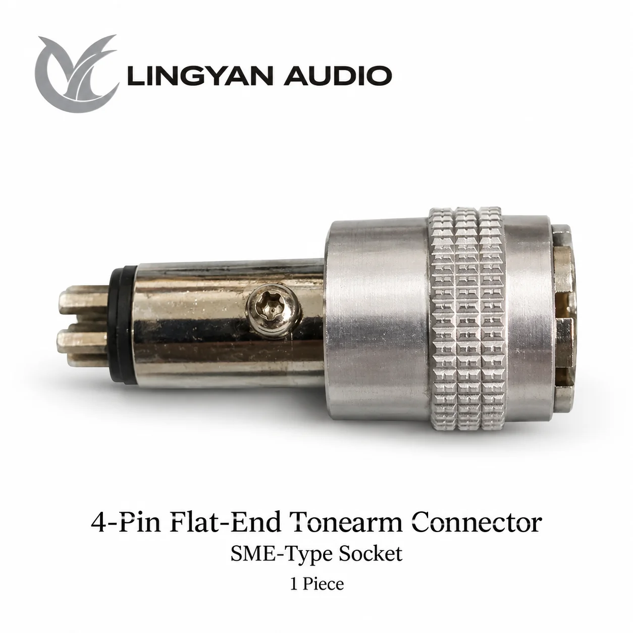 LINGYAN AUDIO 4-Pin Flat-End Tonearm Socket for Technics SL-1200 SME-Type Turntable Repair Connector 1PC
