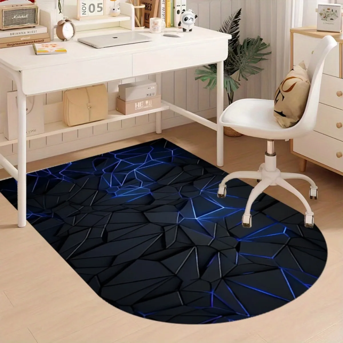 

VIKAMA Arched Study Table And Chair Carpet Study Room Computer Chair Bedroom Dressing Table Chair Mat Stain-Resistant Home Decor