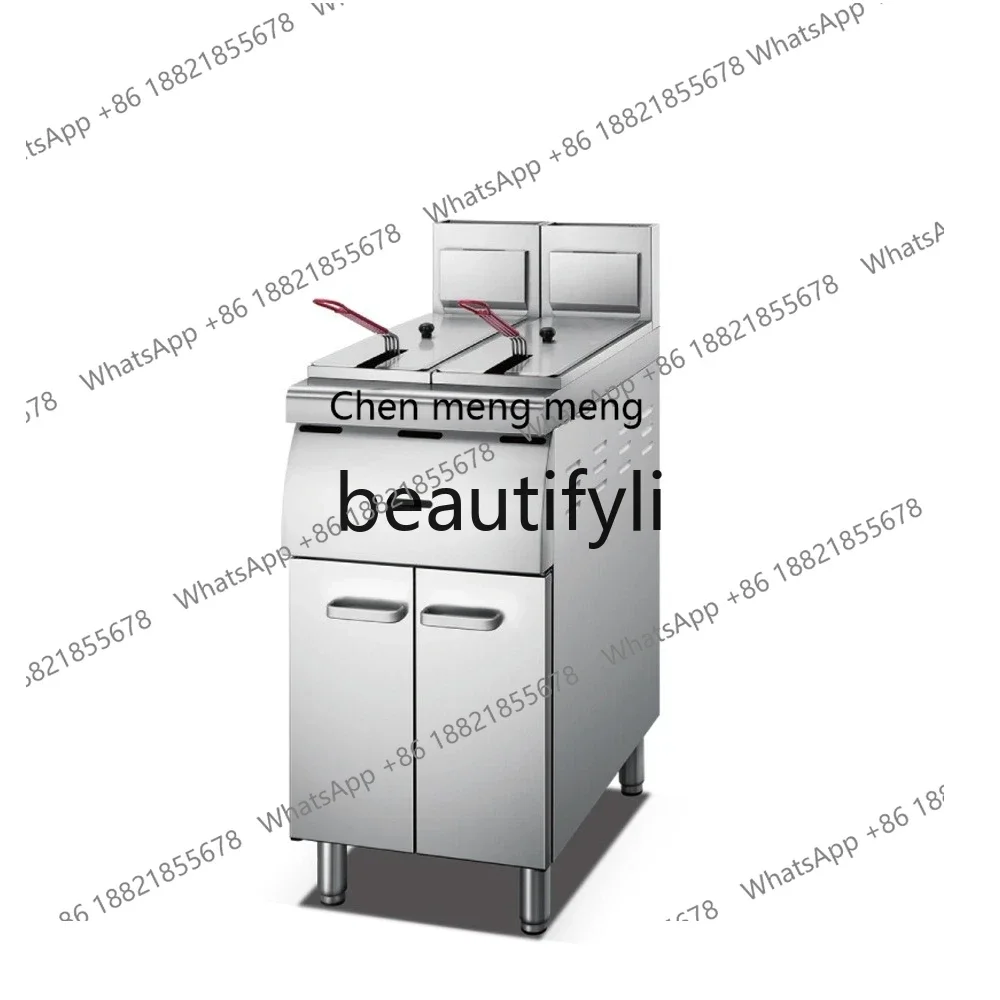 X C45 Commercial rear kitchen gas double cylinder double screen fryer gas fryer large capacity, vertical fryer locker