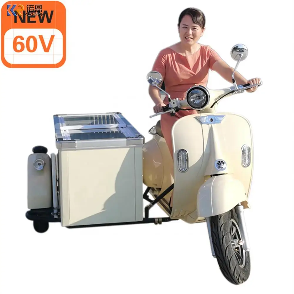 New Design Electric Motorcycle Popsicle Outdoor Ice Cream Kiosk Bicycle Tricycle Three Wheeler