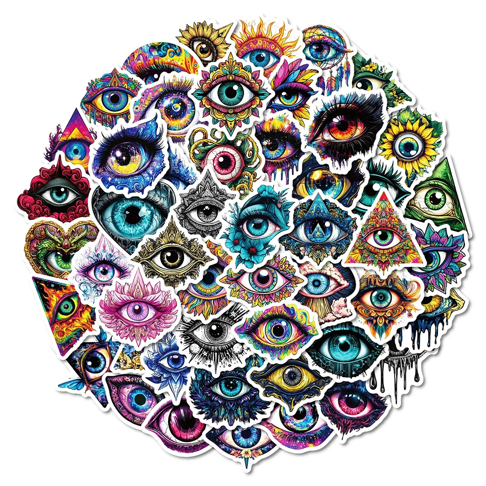 10/30/50 قطعة الإبداعية القوطية عيون الشر ملصقات الجمالية الرجعية الفن الكتابة على الجدران ملصق DIY بها بنفسك الهاتف سكيت سجل القصاصات الشارات اللعب #4