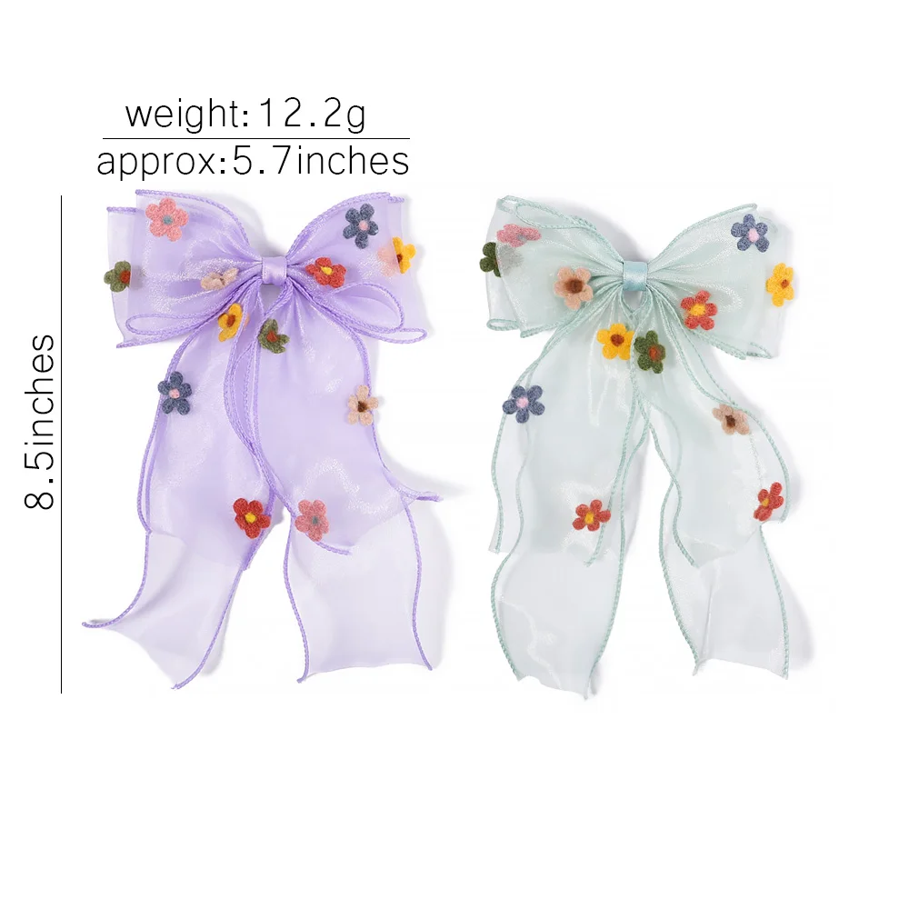 Simple Solid Organza Spring Clip Elegant Bow Ribbon Hair Clip Fashion  Hair Pin Retro Headband with Clips Girls Hair Accessories