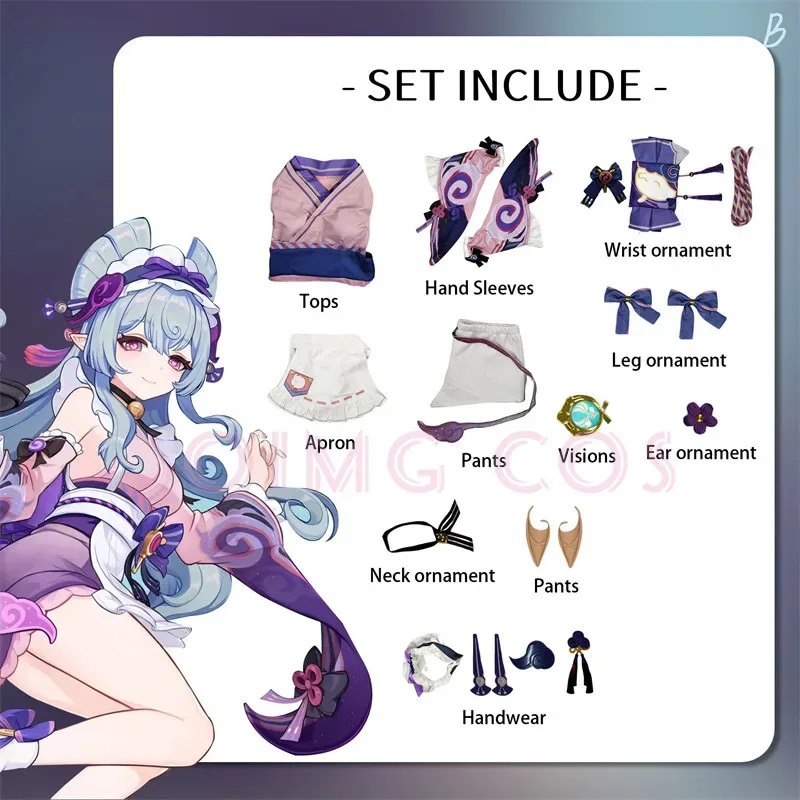 OP01 Genshin Impact Yumemizuki Mizuki przebranie na karnawał jednolita żakardowa peruka z tkaniny Anime chińskie kostiumy na Halloween dla Wome6Gd@!